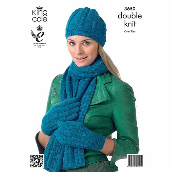 king-cole-patterns-3650-strickanleitung-m-tze-schal-merino-dk image 2