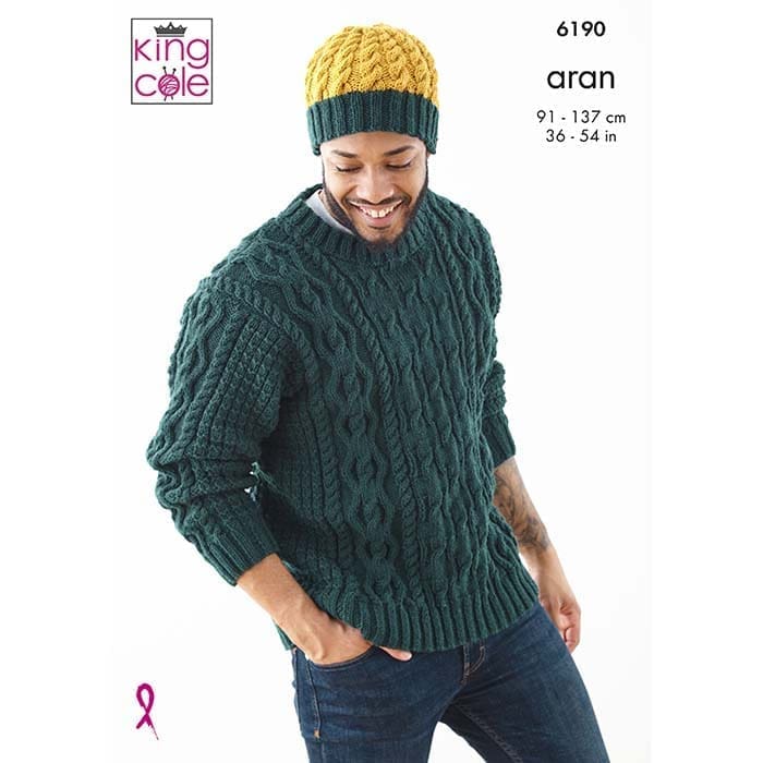 king-cole-6190-strickanleitung-pullover-big-value-aran image 1