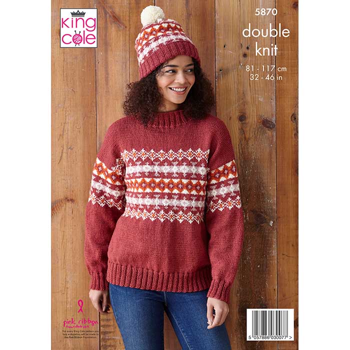 king-cole-5870-strickanleitung-pullover-m-tze-merino-dk image 2