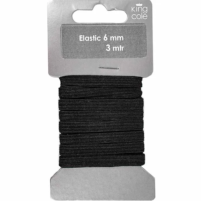 king-cole-elastikband-kurzwaren-schwarz-6-mm-x-3-m image 1