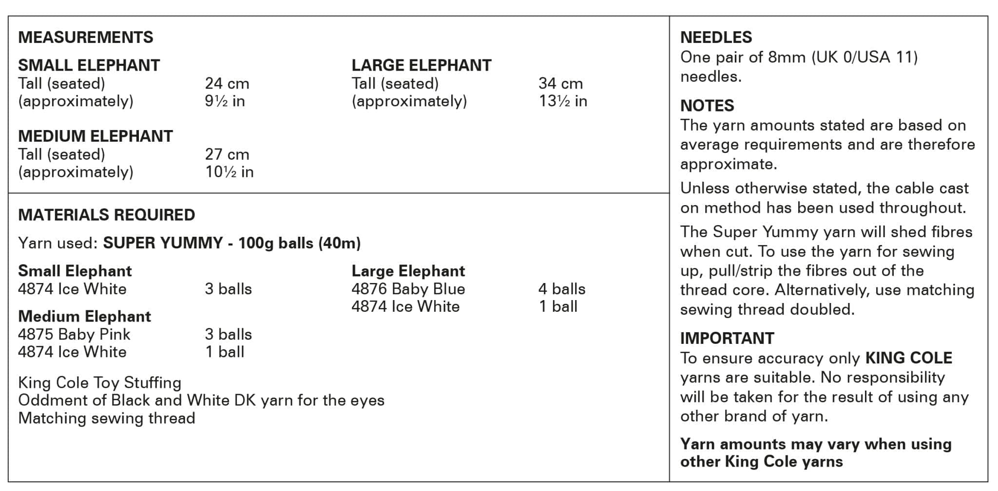 king-cole-9185-elephant-toys-strickanleitung-super-yummy image 2