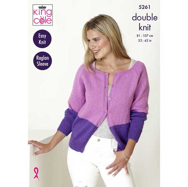 king-cole-5261-raglan-cardigan-strickanleitung-big-value-dk image 1