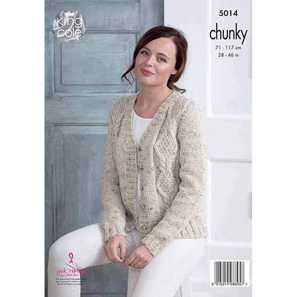 king-cole-patterns-5014-strickanleitung-cardigan-chunky-tweed image 2