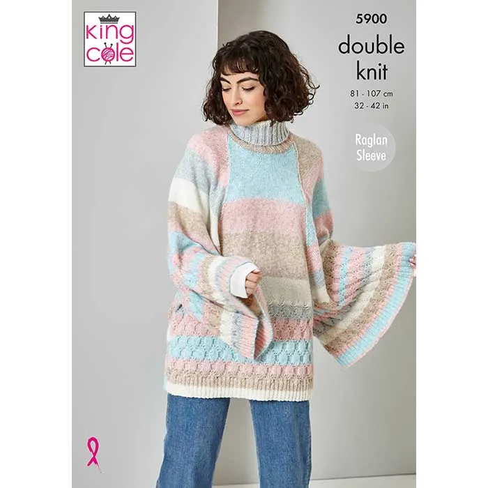 king-cole-patterns-5900-strickanleitung-pullover-schal-harvest-dk image 1