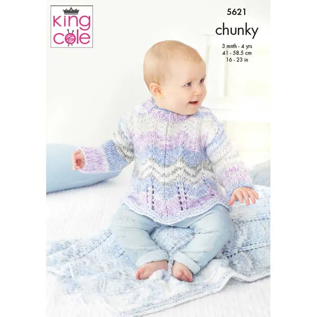 king-cole-5621-strickanleitung-pullover-decke-chunky image 1