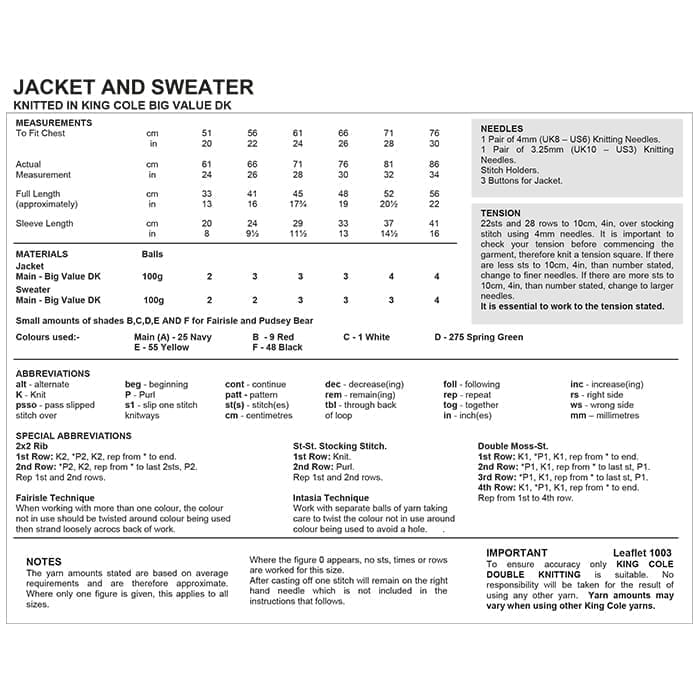 king-cole-1003-kinder-pudsey-jacke-pullover-big-value-dk image 3