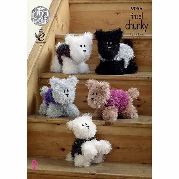 king-cole-patterns-9056-hund-strickanleitung-tinsel-chunky image 1