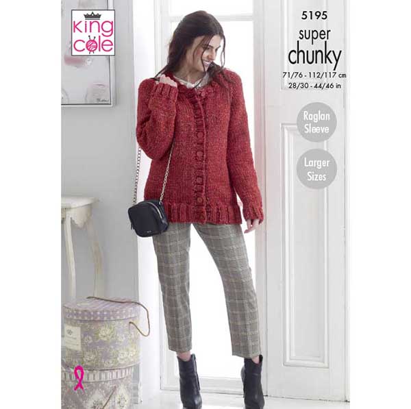 king-cole-5195-cardigan-strickanleitung-big-value-super-chunky image 1