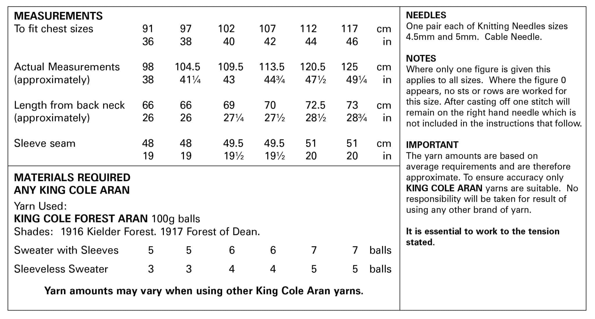 king-cole-5659-strickanleitung-pullover-weste-forest-aran image 2