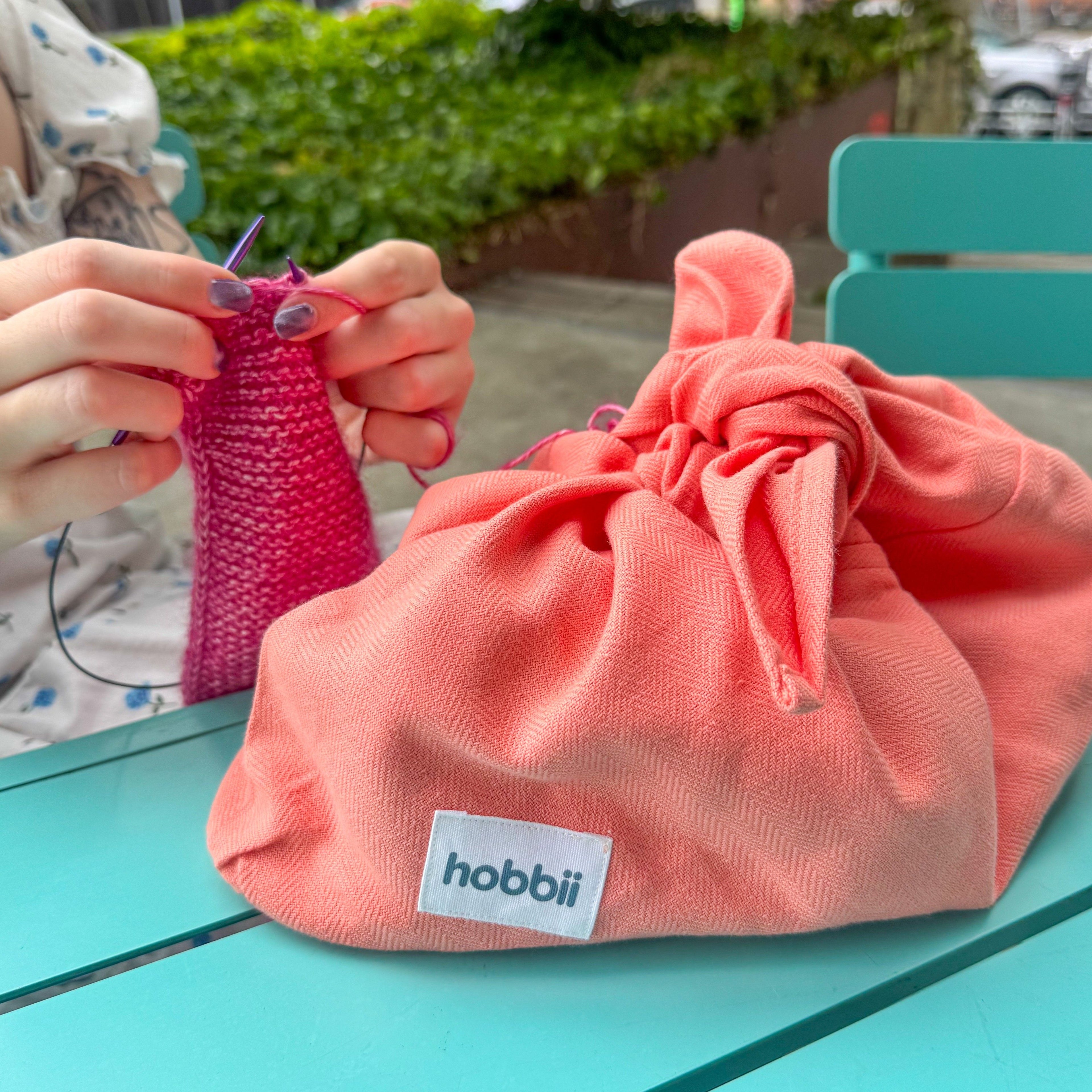 hobbii-zubeh-r-bento-bag-projekttasche-herringbone-schwarz-bio-baumwolle image 2