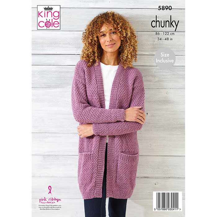 king-cole-patterns-5890-wildwood-chunky-cardigan-strickanleitung image 2