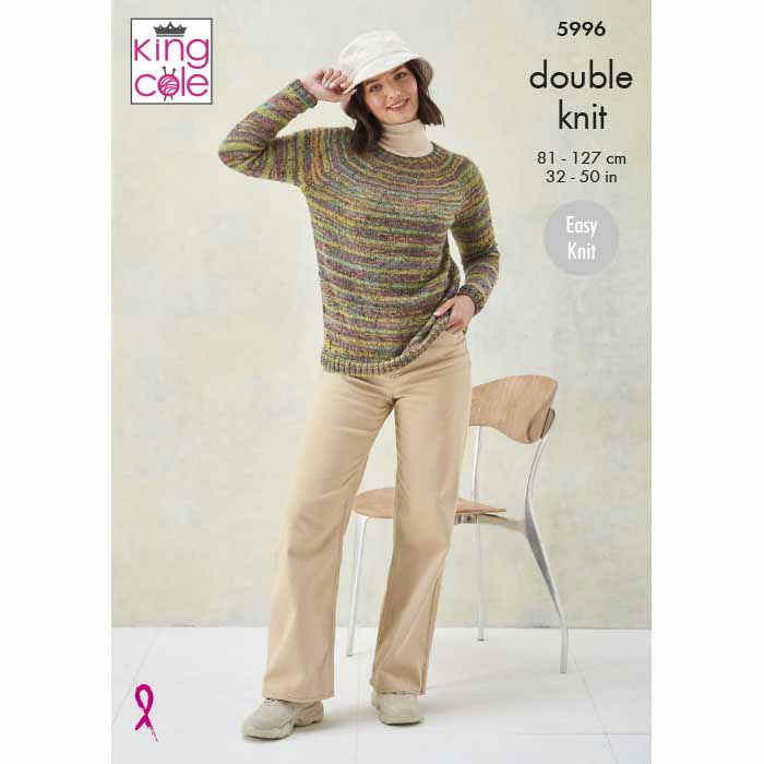 king-cole-5996-strickanleitung-sweaters-homespun-prism-dk image 1