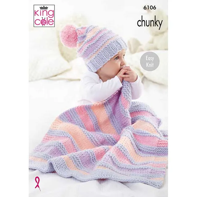 king-cole-6106-strickanleitung-decken-m-tze-comfort-chunky image 1