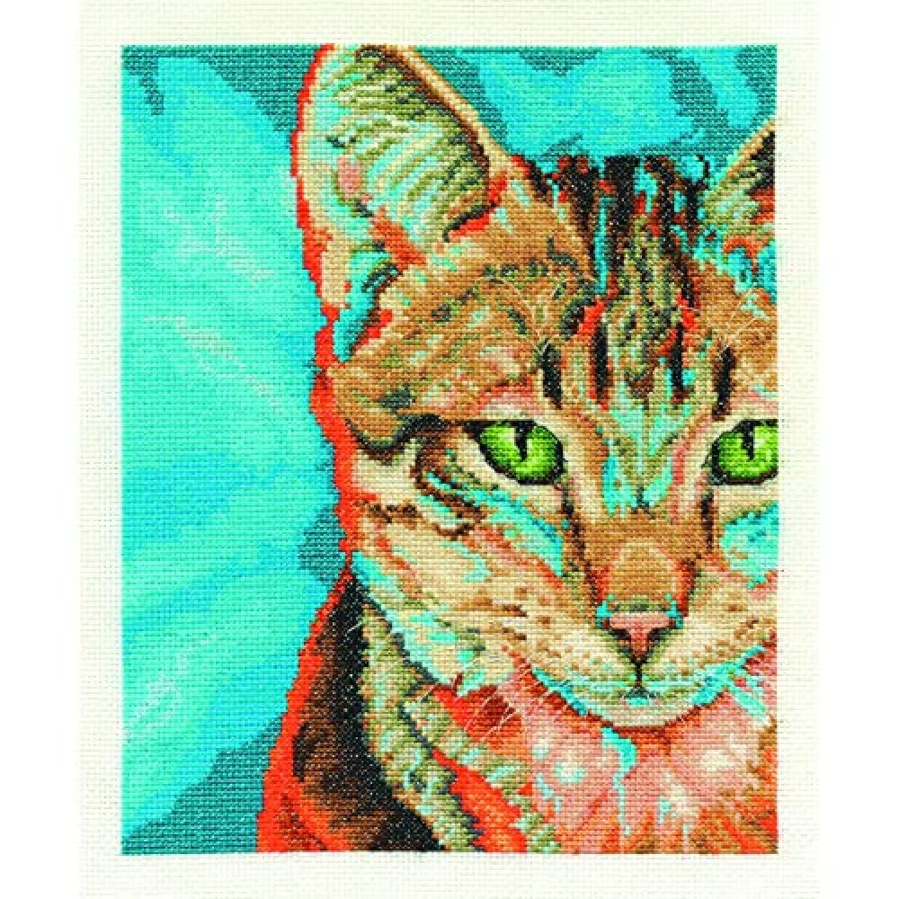 dmc-tabby-kreuzstich-set-14-count-mehrfarbig-stickset image 1