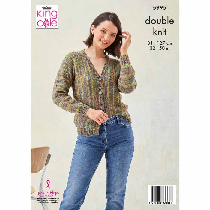 king-cole-5995-strickanleitung-cardigans-homespun-prism-dk image 2