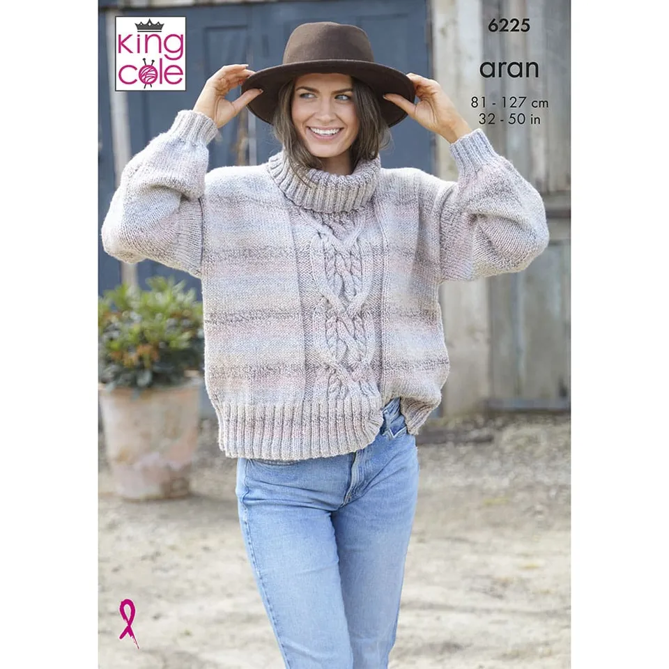 king-cole-6225-damenpullover-strickanleitung-crescendo-aran image 1