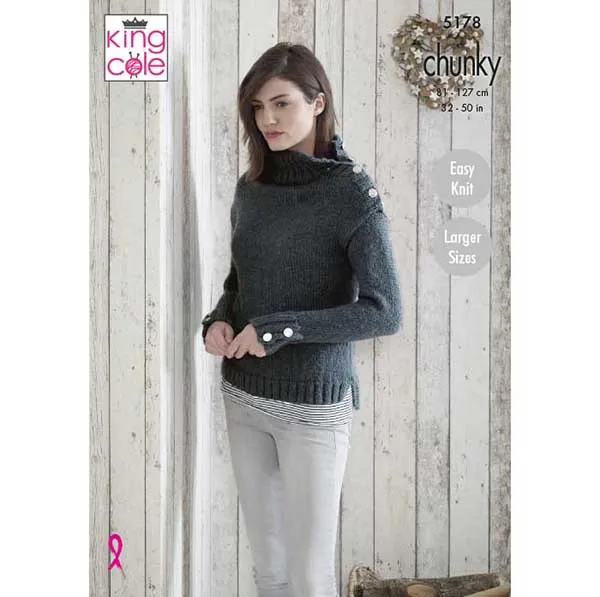 king-cole-patterns-5178-pullover-m-tze-strickanleitung-timeless image 1