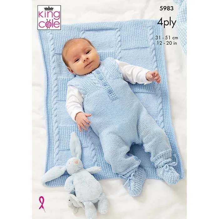 king-cole-patterns-5983-strickanleitung-baby-decke-4ply image 1