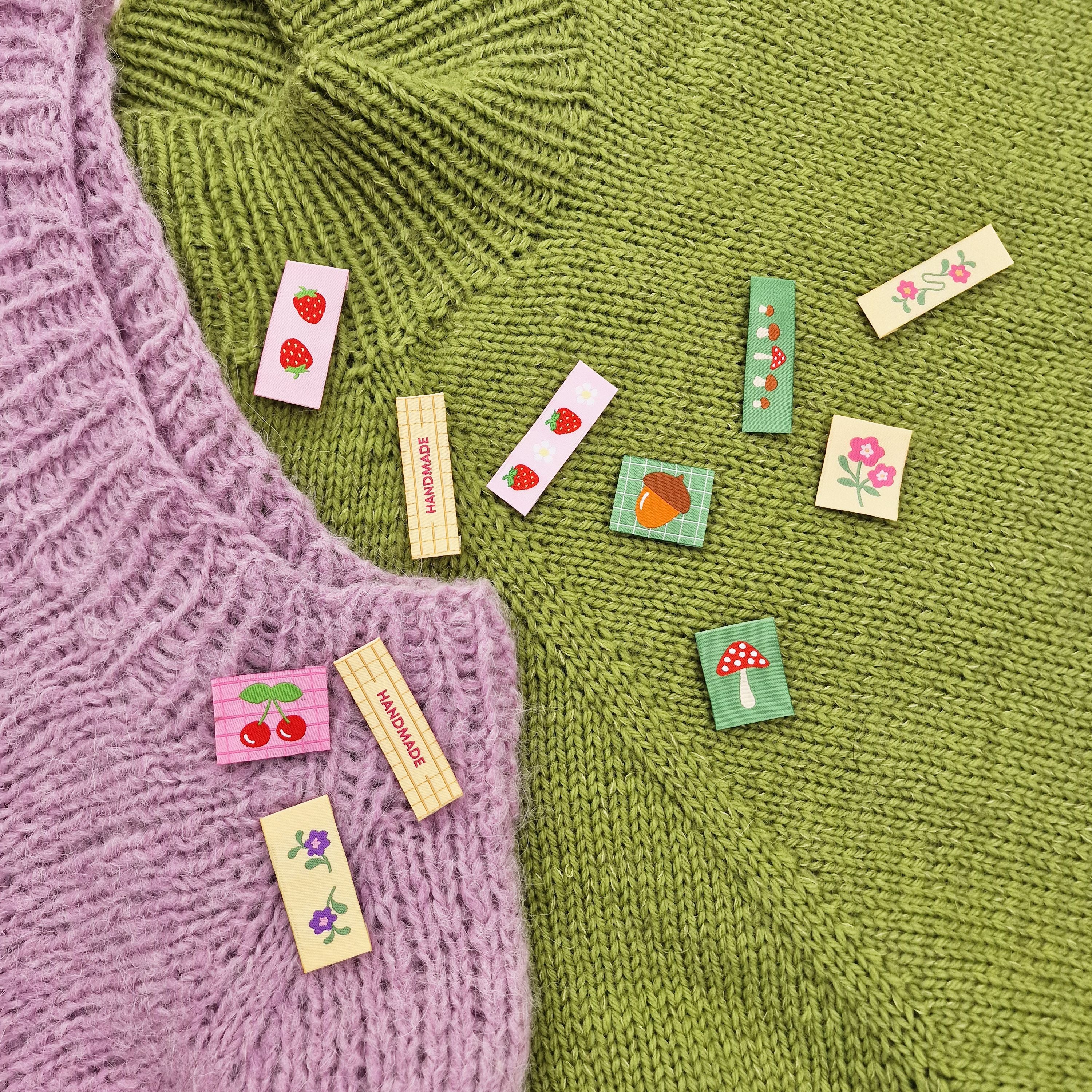 hobbii-zubeh-r-etiketten-mit-motiven-gewebt-flower-20-stk image 2