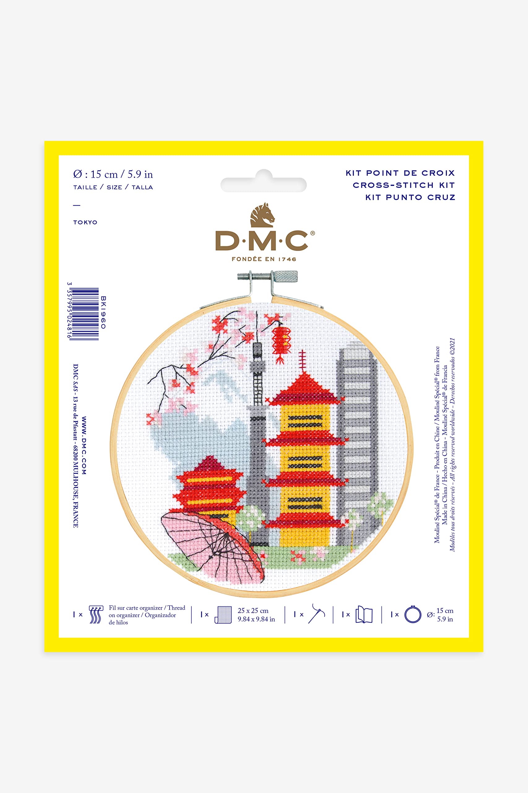 dmc-tokyo-kreuzstichset-aida-wei-mit-holzrahmen image 2