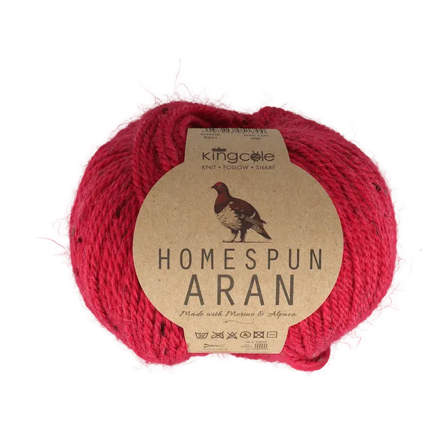 king-cole-homespun-aran-wolle-tweedgarn-400g-wollmix image 1