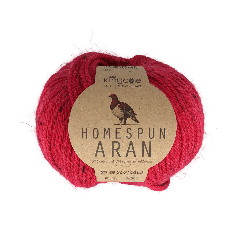king-cole-homespun-aran-wolle-tweedgarn-400g-wollmix image 1