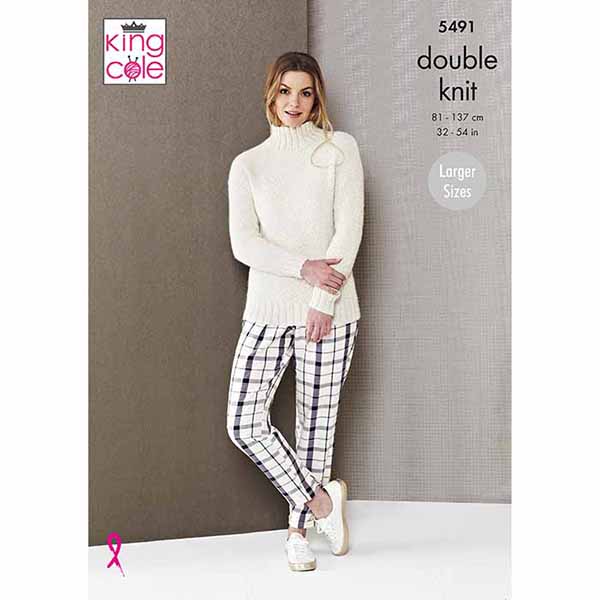 king-cole-5491-strickanleitung-set-pullover-m-tze-alpaka-dk image 1