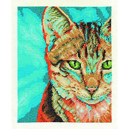 dmc-tabby-kreuzstich-set-14-count-mehrfarbig-stickset image 2