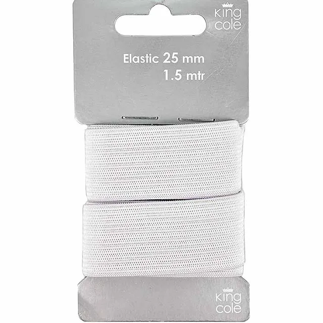 king-cole-haberdashery-gummiband-wei-25mm-x-1-5m-elastisch image 1