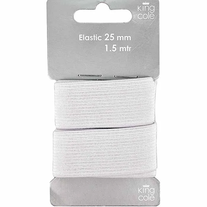 king-cole-haberdashery-gummiband-wei-25mm-x-1-5m-elastisch image 1