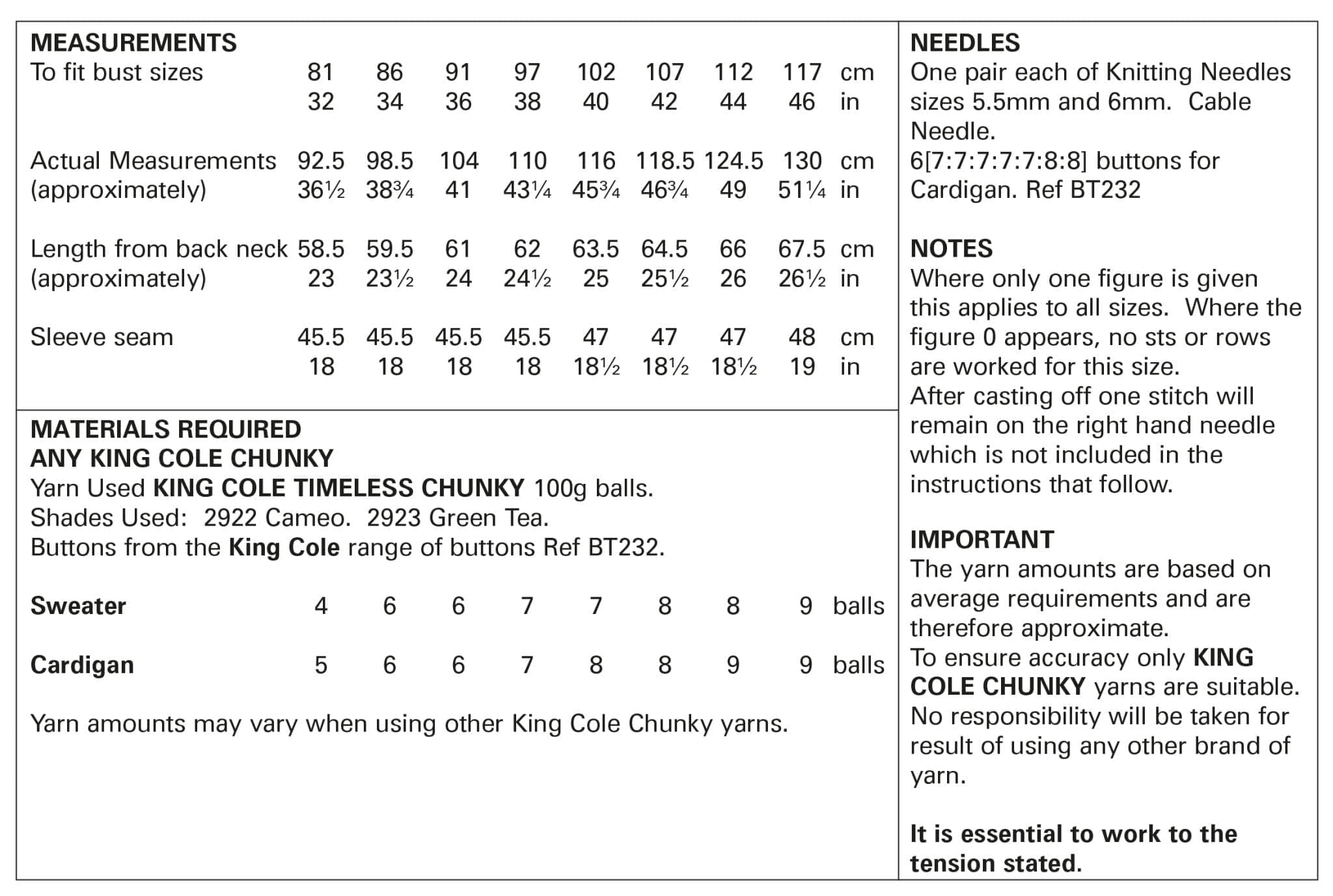 king-cole-5827-strickanleitung-pullover-cardigan-chunky image 2