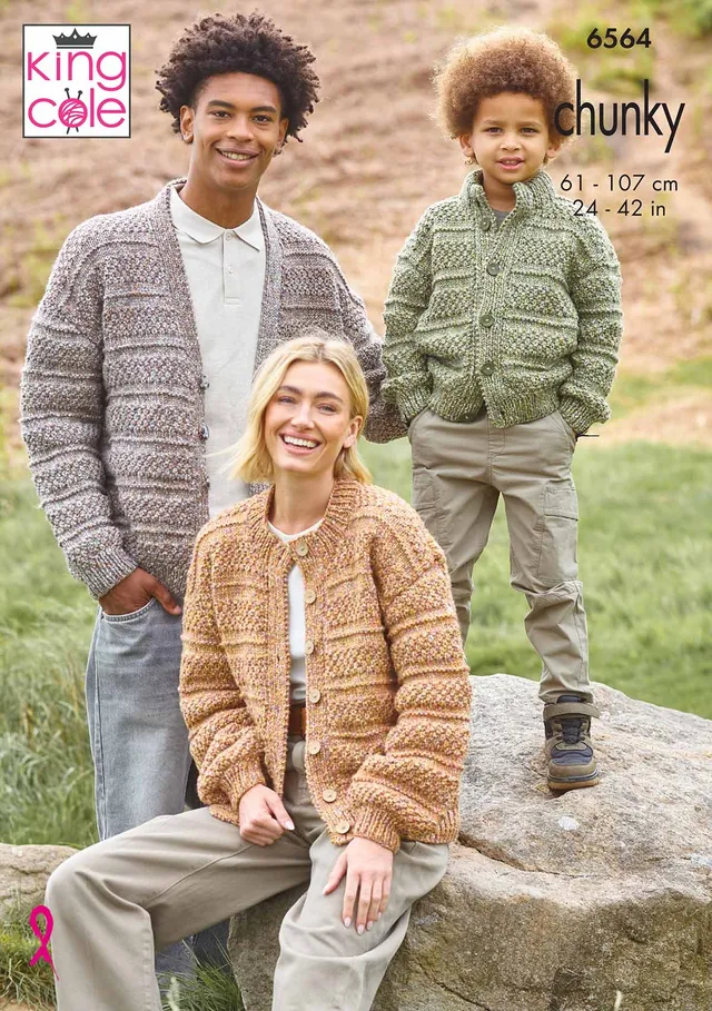 king-cole-6564-cardigans-strickanleitung-dalesway-moors-chunky image 1