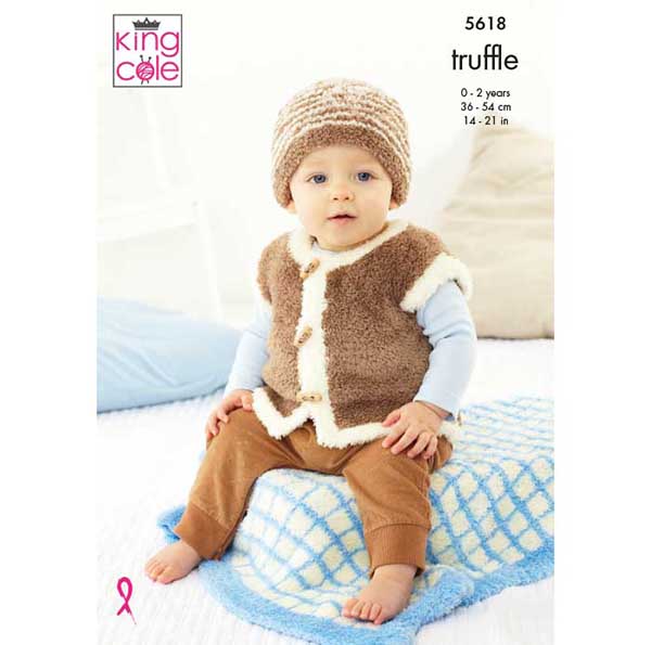 king-cole-5618-strickanleitung-babydecke-jacke-truffle image 1