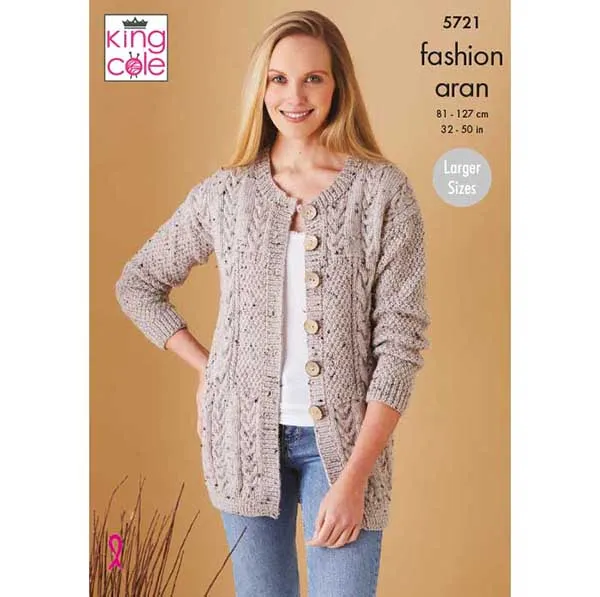 king-cole-5721-weste-jacke-strickanleitung-fashion-aran image 1