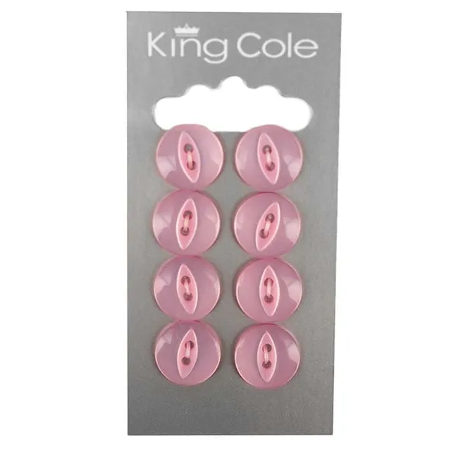 king-cole-haberdashery-fish-eye-buttons-kn-pfe-pink-klein image 1