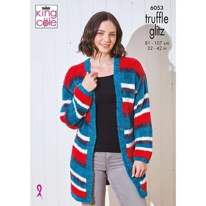 king-cole-6053-truffle-glitz-strickanleitung-pullover-cardigan image 1