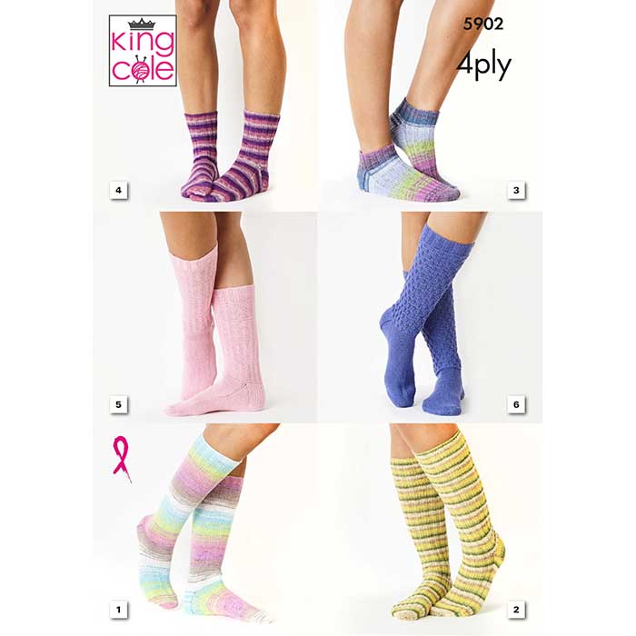 king-cole-5902-cotton-socks-4ply-socken-strickanleitung image 1