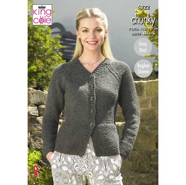 king-cole-5322-strickanleitung-cardigan-pullover-big-value-chunky image 1