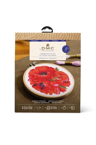 dmc-roter-mohn-kreuzstichset-aida-mittel image 2