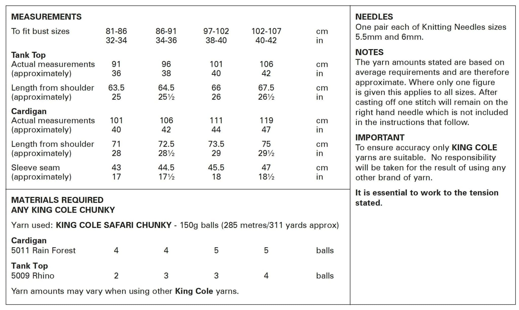 king-cole-6072-strickanleitung-tank-top-cardigan-safari-chunky image 3
