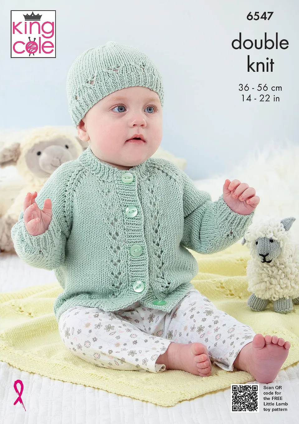 king-cole-patterns-6547-strickanleitung-cardigan-decke-m-tze-little-lamb-dk image 1