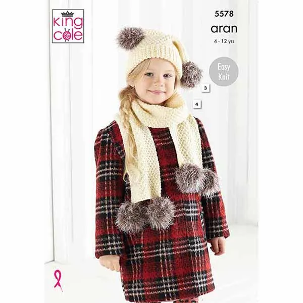 king-cole-5578-strickanleitung-m-tzen-schals-fashion-aran image 1