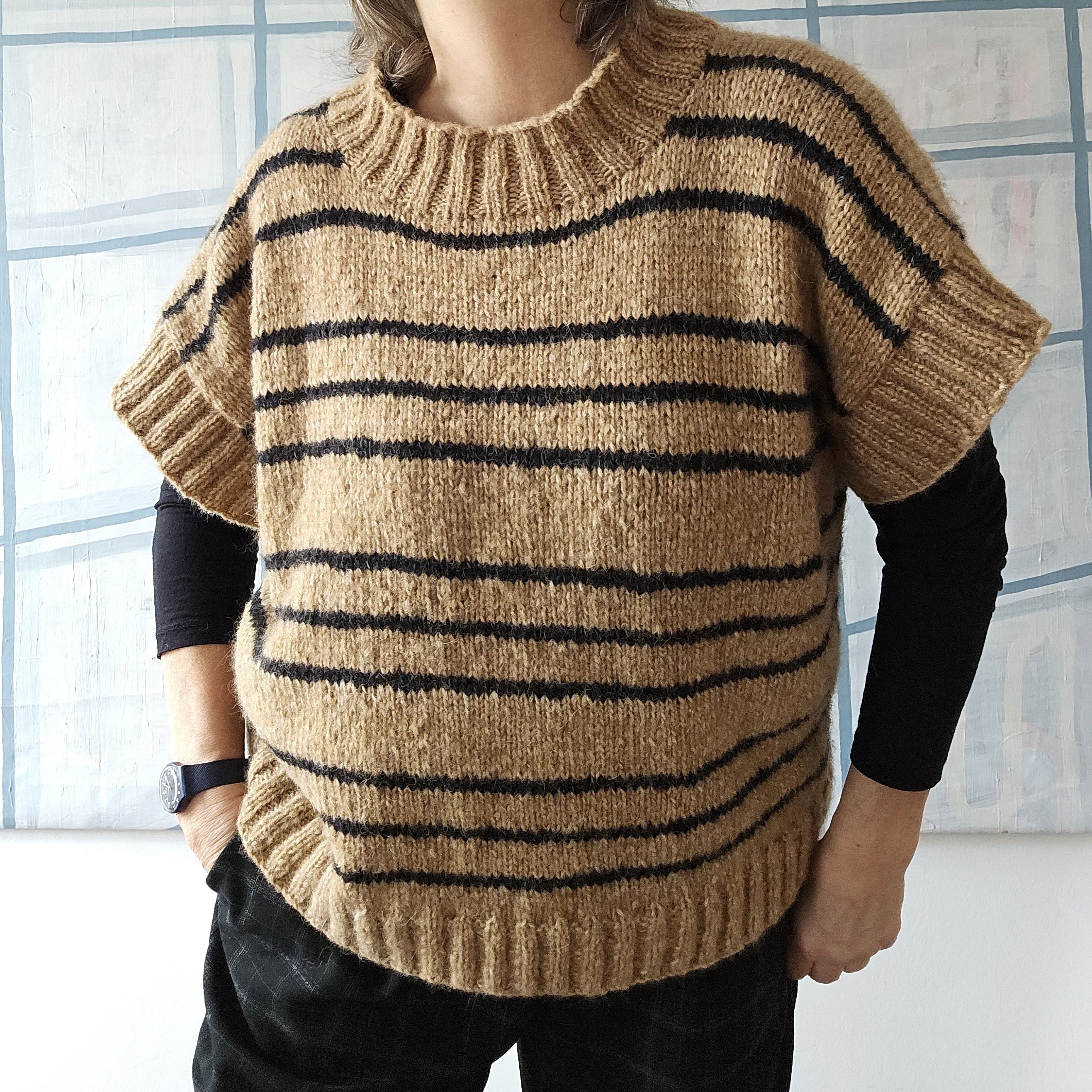 hobbii-liane-weste-strickanleitung-gr-m-streifenmuster image 2