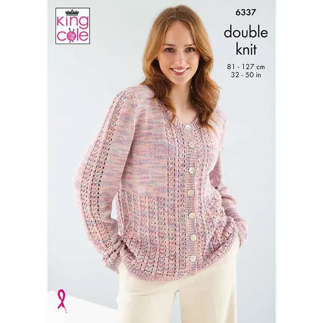 king-cole-6337-linendale-cardigan-weste-strickanleitung-dk image 1
