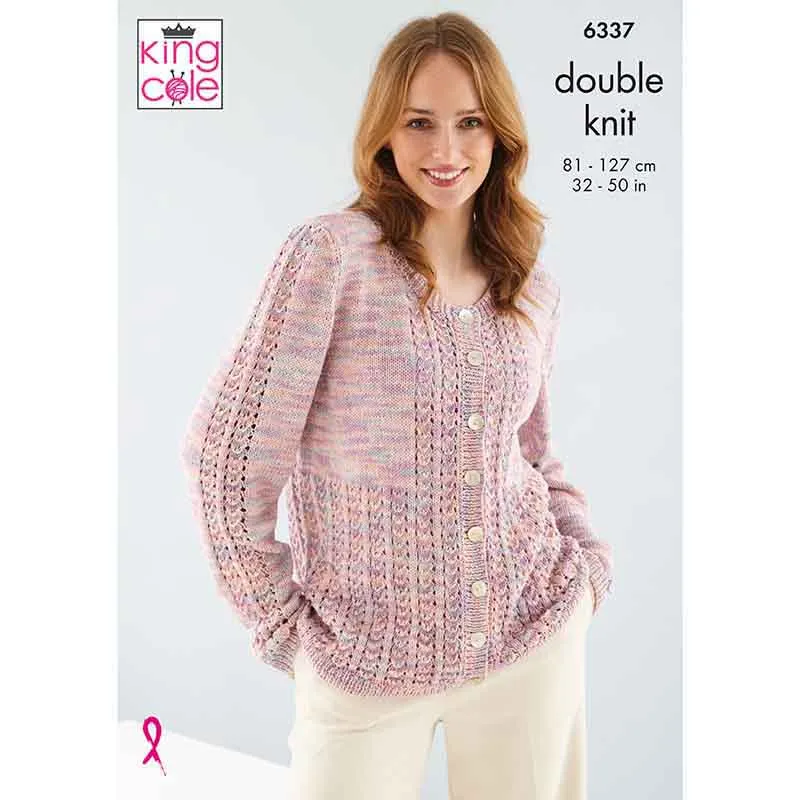 king-cole-6337-linendale-cardigan-weste-strickanleitung-dk image 1