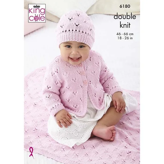 king-cole-patterns-6180-cardigan-m-tze-decke-strickanleitung-dk image 1