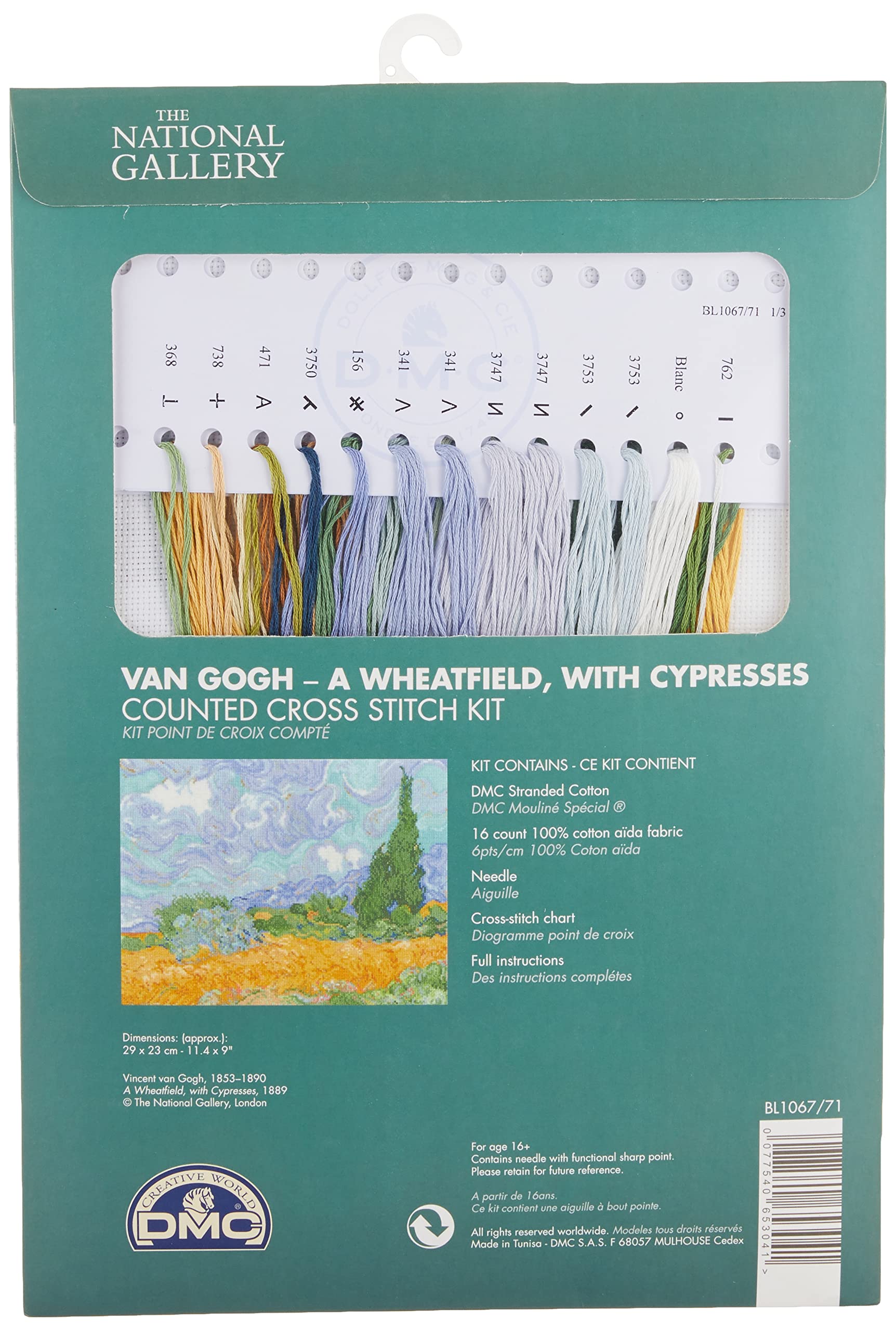 dmc-museum-weizenfeld-kreuzstichset-stickset-29x23cm-z-hlmuster image 2