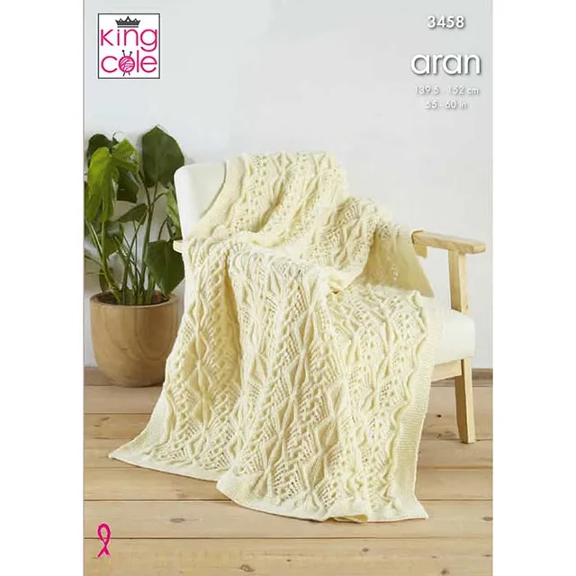 king-cole-patterns-3458-strickanleitung-decke-fashion-aran image 1