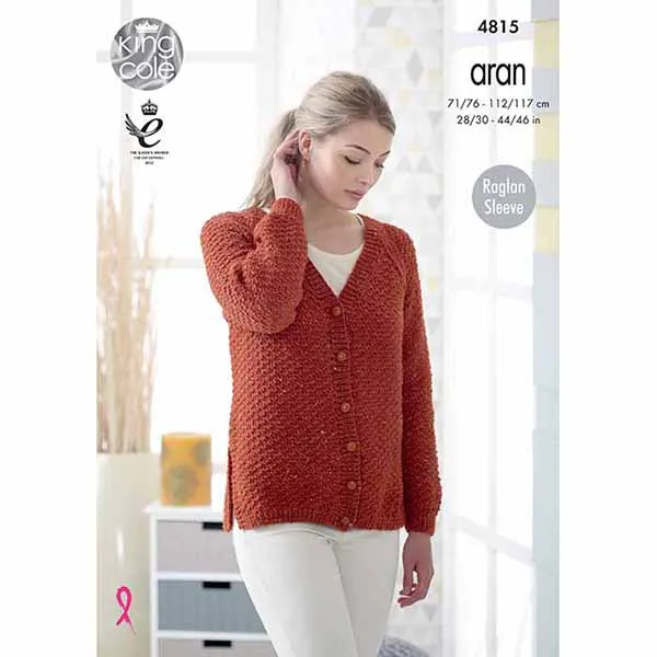 king-cole-patterns-4815-strickanleitung-pullover-cardigan-fashion-aran image 1