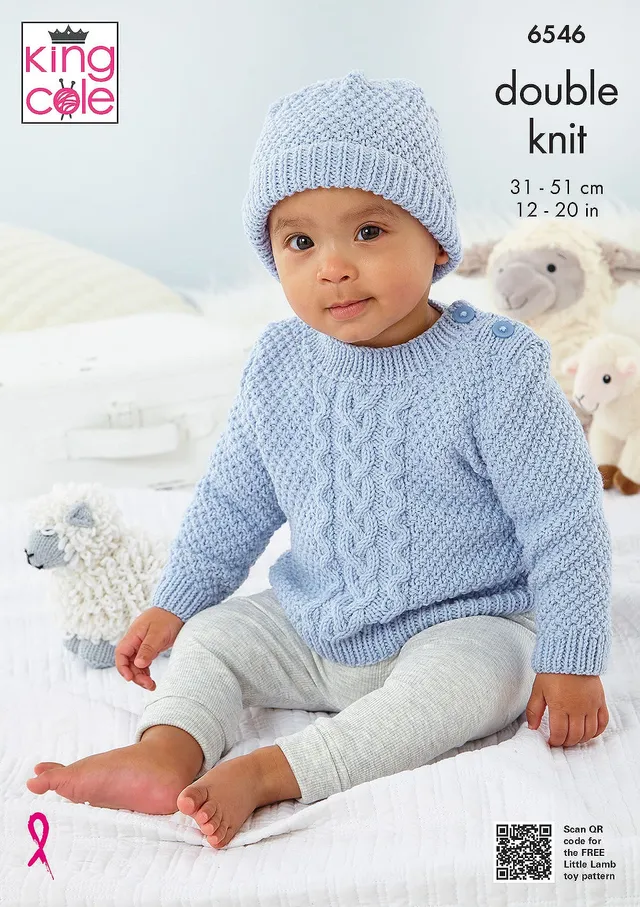 king-cole-6546-strickanleitung-pullover-m-tze-little-lamb-dk image 1